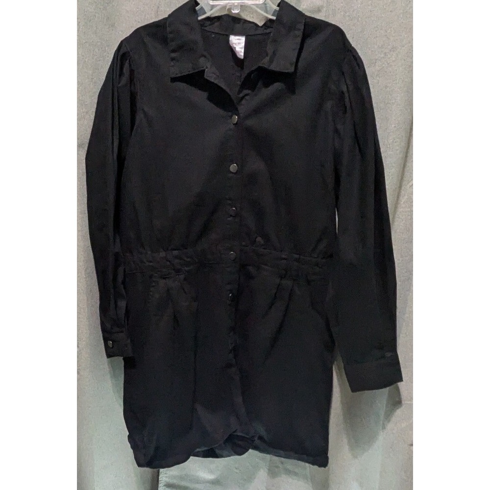 No Boundaries Romper Womens XXXL Black Excellent Long Sleeve Button Utility